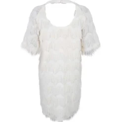 Black Colour BCGatsby Dress Off White