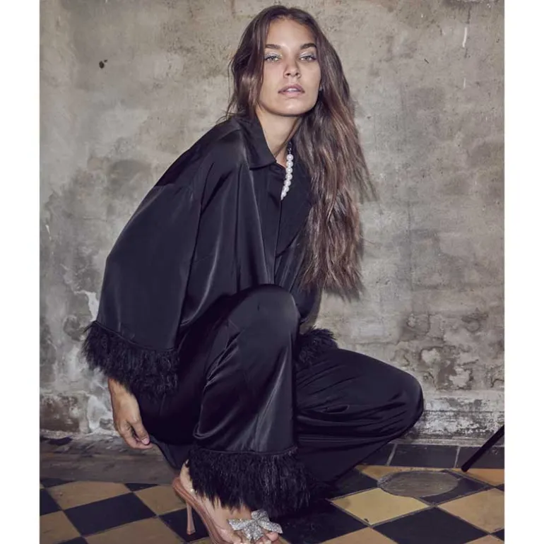 Co Couture AdnaCC Feather Pant Black