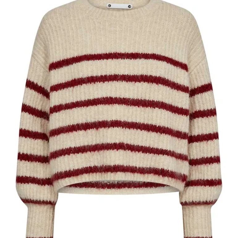 Co Couture CoralieCC Crop Stripe O-Knit BoneHeart