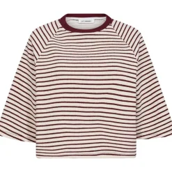 Co Couture ErinCC Stripe Tee WhiteBurgundy