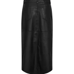CO COUTURE PHOEBECC LEATHER SLIT SKIRT SORT