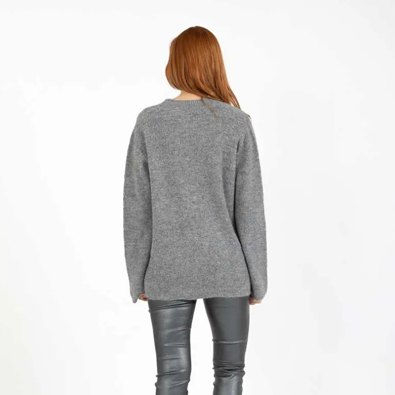 Coster Copenhagen Emma V-Neck Cardigan Dark Grey Melange