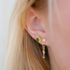 ENAMEL ARMY SOLEIL STUD GULD