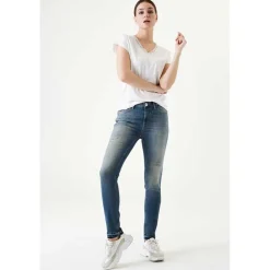 GARCIA 244-4997 CELIA SUPERSLIM FIT VINTAGE USED BLÅ