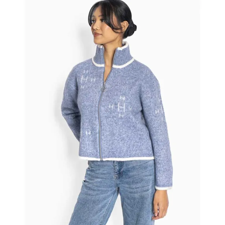 Hést Iben Zip Jacket Faded Denim
