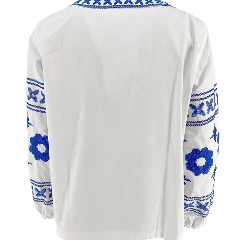 J By J 3672 Embroidery Blouse White