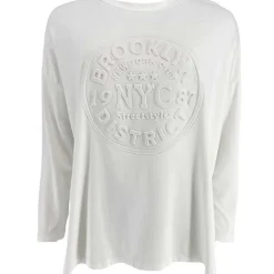J By J F6027 Oversized L/S T-Shirt Off White
