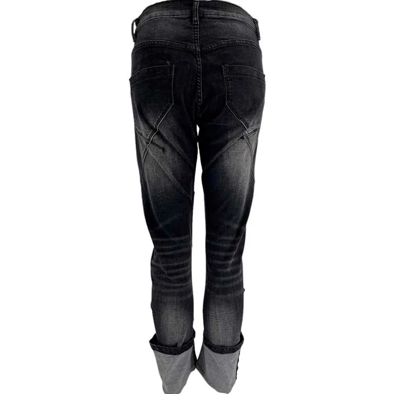 J By J H8247 Washed Stretch Jeans Sort