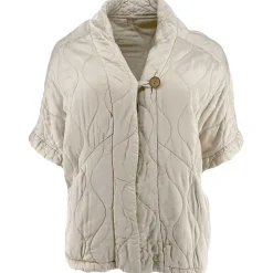J By J 8018 Oversized Quilted Jacket / Vest Beige