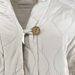 J By J 8018 Oversized Quilted Jacket / Vest Beige