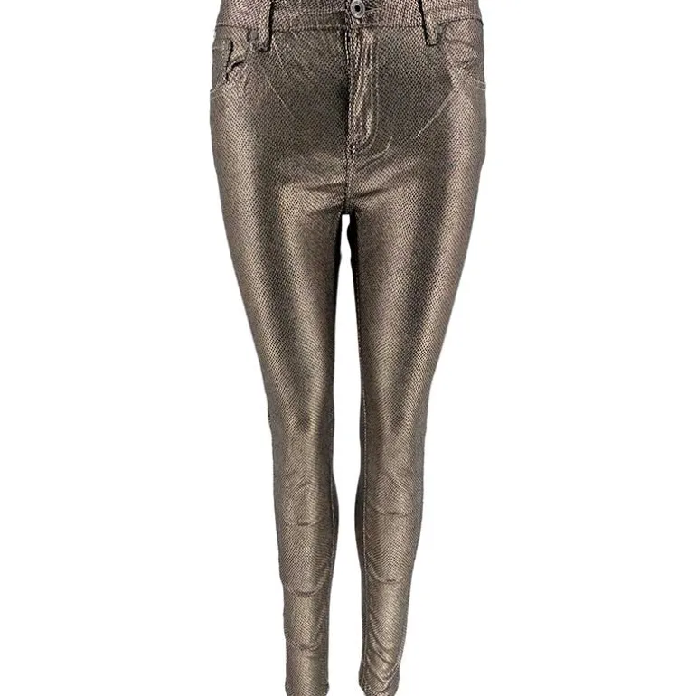 J BY J 6856 SNAKE PRINT PANTS SØLV