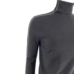 J By J 6082 Viscose Roll Neck Knit Black