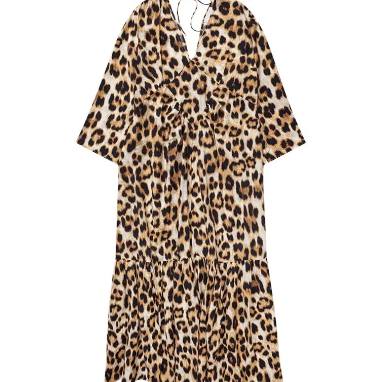 Munthe Ublue Long Leopard Dress Mocca