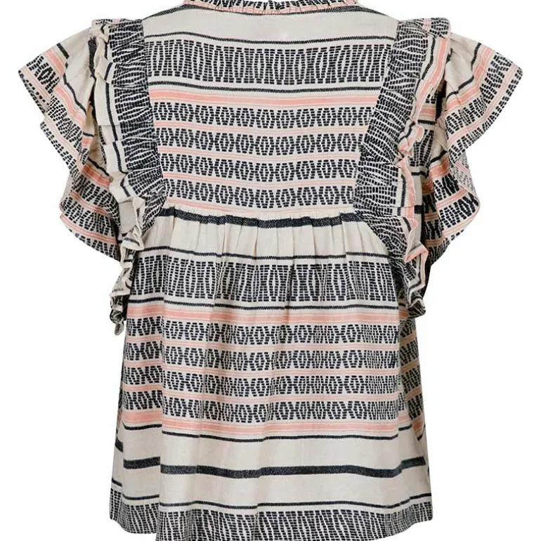 Neo Noir Jayla Stitch Print Top Sand