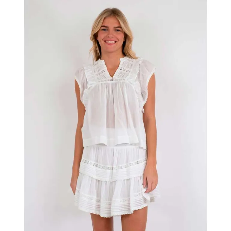 Neo Noir Jayla S Voile Top Hvid