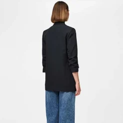 Pieces PCBosella New 3/4 Printed Long Blazer Black