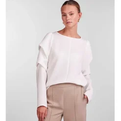 PIECES PCDORITA LS TOP D2D OFF WHITE