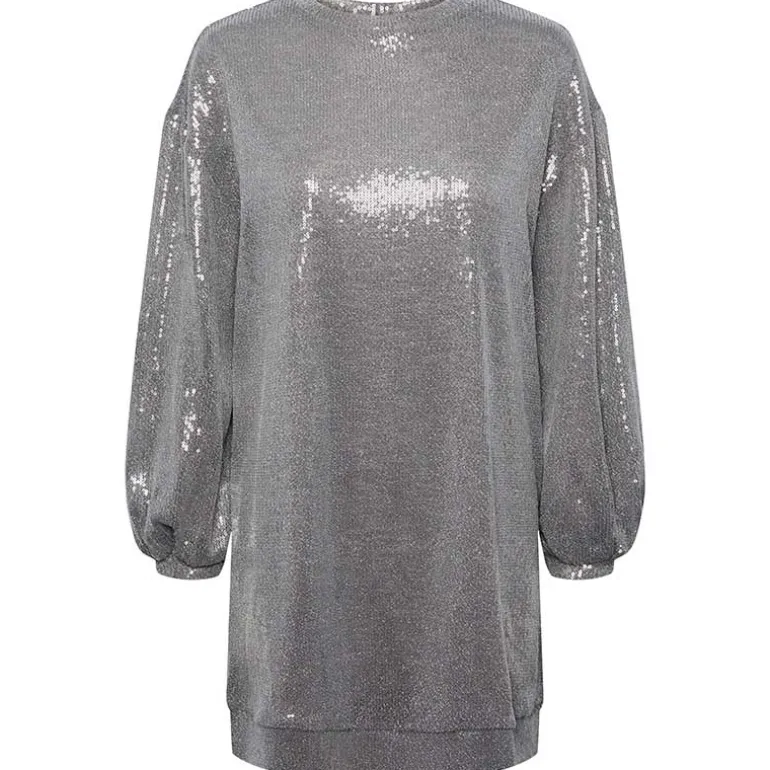 PIECES PCFAWN LS DRESS GRÅ