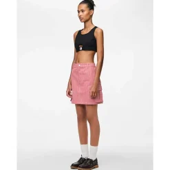 Pieces PCJayla MW Short Skirt High Risk Red Stripes Bright White