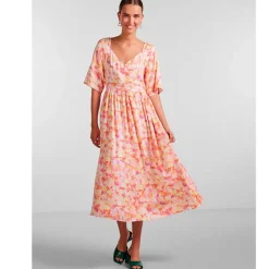 PIECES PCKALANI 2/4 MIDI DRESS BC PEACH