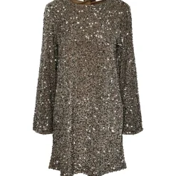 Pieces PCKam LS Deep Back Bow Dress Morel