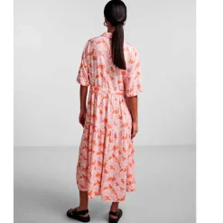 PIECES PCKASEY MIDI SHIRT DRESS LYSERØD