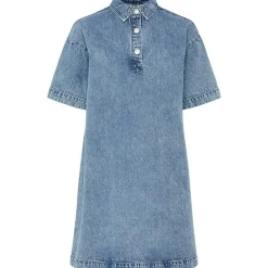 Pieces PCKenya SS A-Shape Denim Dress Noos Medium Blue
