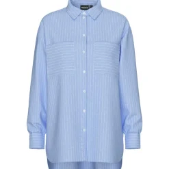 Pieces PCMelia LS Loose Shirt Noos Grapemist Stripes