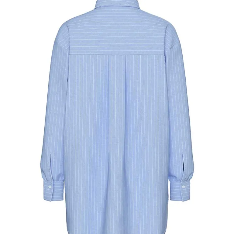 Pieces PCMelia LS Loose Shirt Noos Grapemist Stripes
