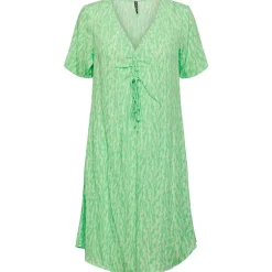 PIECES PCNYA SS V-NECK SHORT DRESS BC LYSEGRØN