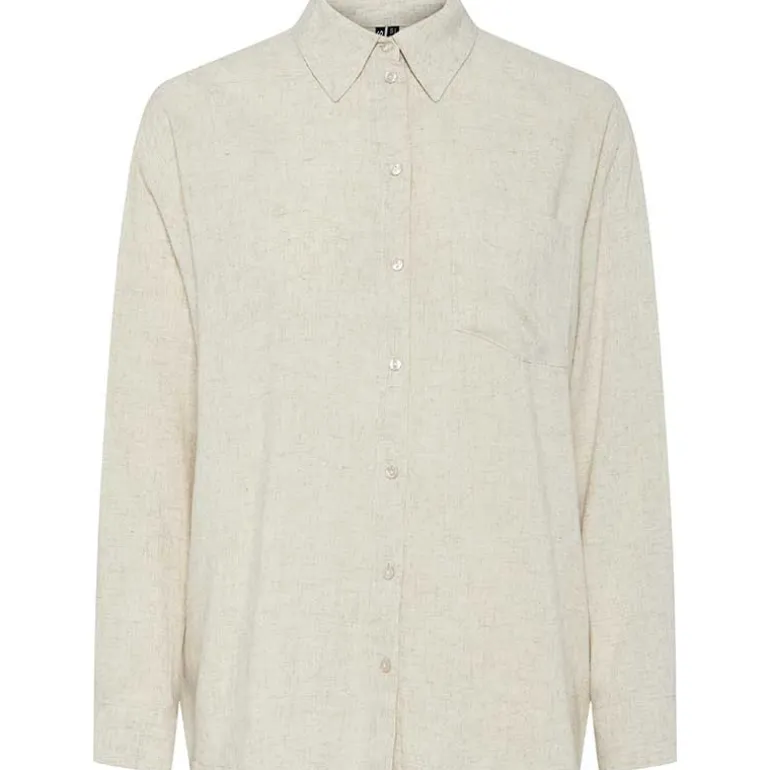 Pieces PCPia LS Loose Shirt Noos Birch Melange