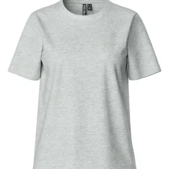 Pieces PCRia SS Solid Tee Noos Light Grey Melange
