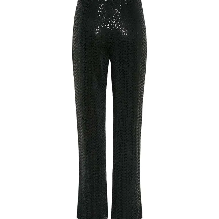 Pieces PCSiddy HW Straight Pants Black Sequins
