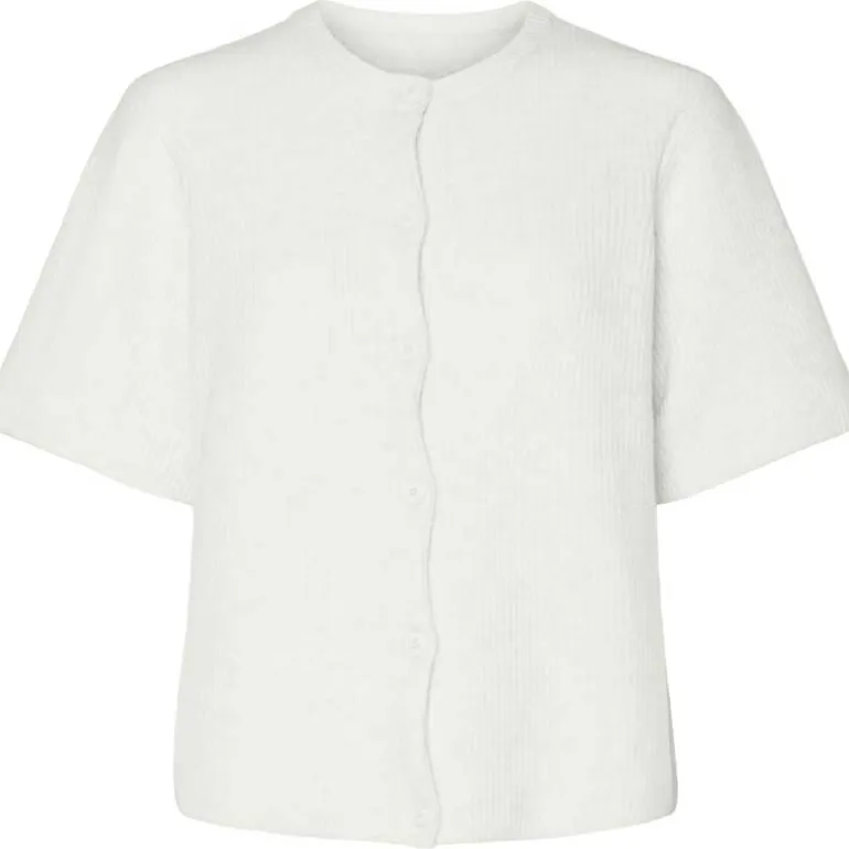 Pieces PCSilly SS O-Neck Knit Cardigan Noos Cloud Dancer