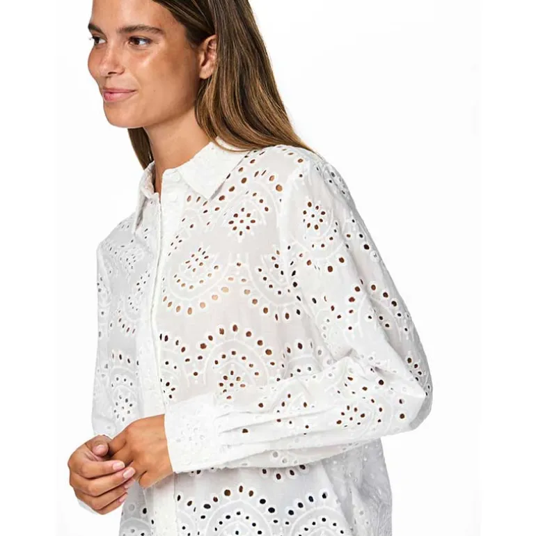 Pieces PCVilde LS Shirt Noos Bright White