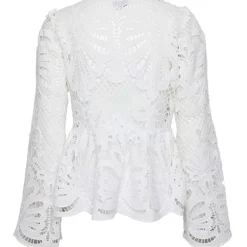 Pieces PCWinsta LS V-Neck Top D2D Hvid