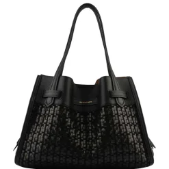 Pourchet Paris 24092 Medium Blossom Tresse Bag Noir