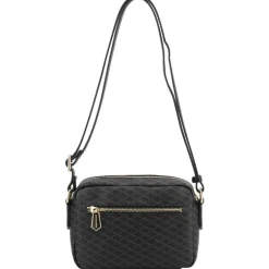 Pourchet Paris 89040 Waves Coated Canvas Bag Noir