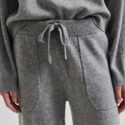 Second Female Lounge Knit Pant Grey Melange