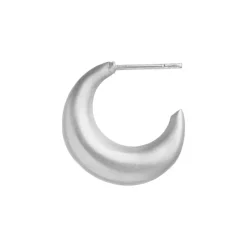 STINE A BIG CROSSANT CREOL EARRING SØLV